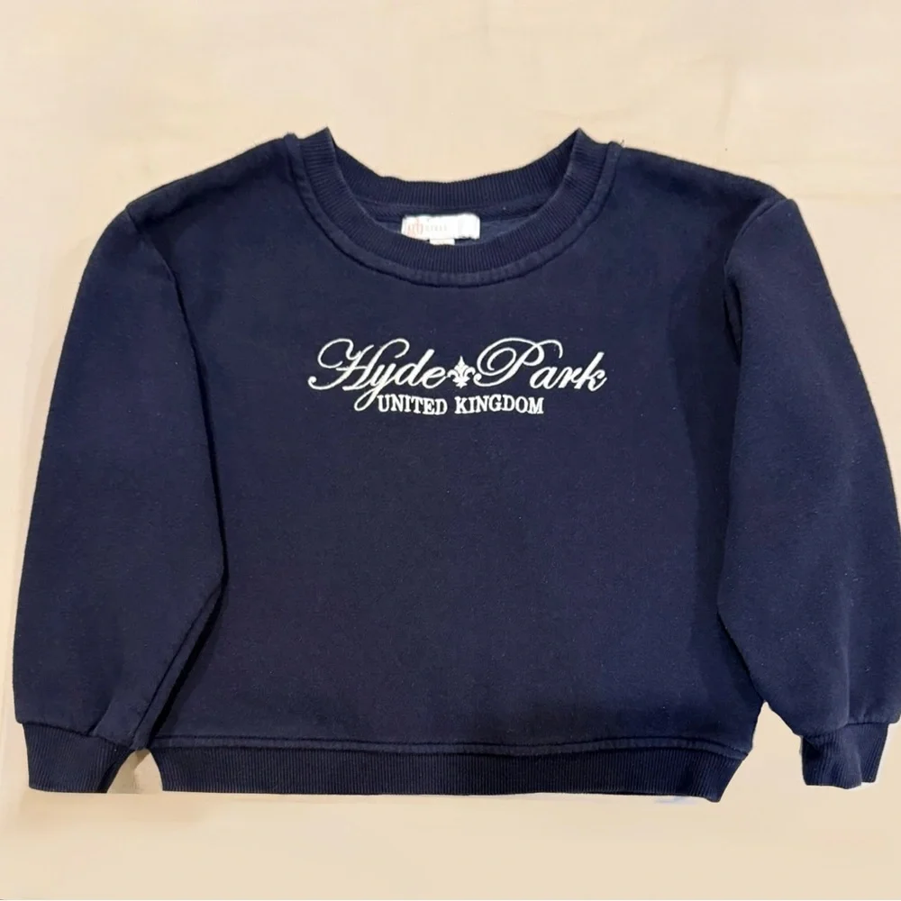 GB Girls Navy Hyde Park New York Sweatshirt - Picture 2 of 3